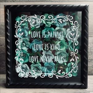 So Pretty ~ Floral Roses in a Shadow Box in Multi Shades of Green and Turquoise